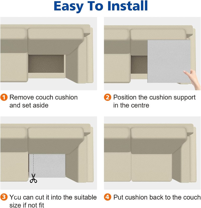 RA RUNNING ALIEN Couch Cushions Support for Sagging Seat 20"X 20"Insert pads Supports Board Sofa Furniture seat Cushion Under Sag Repair, Curved High Density Foam Replacement for Sectional Loveseat Chair Gray Set of 1 - Image 3